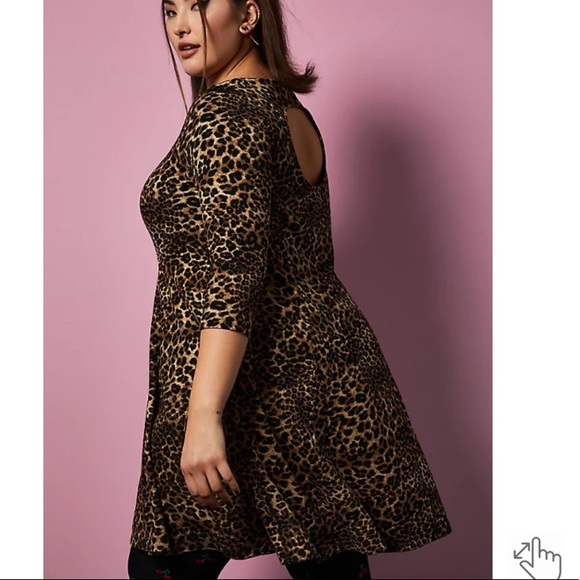 torrid Dresses & Skirts - Torrid x Betsey Johnson Leopard Ponte Skater Dress